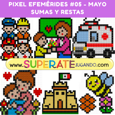 PIXEL EFEMÉRIDES 05 - MAYO  - SUMAS Y RESTAS